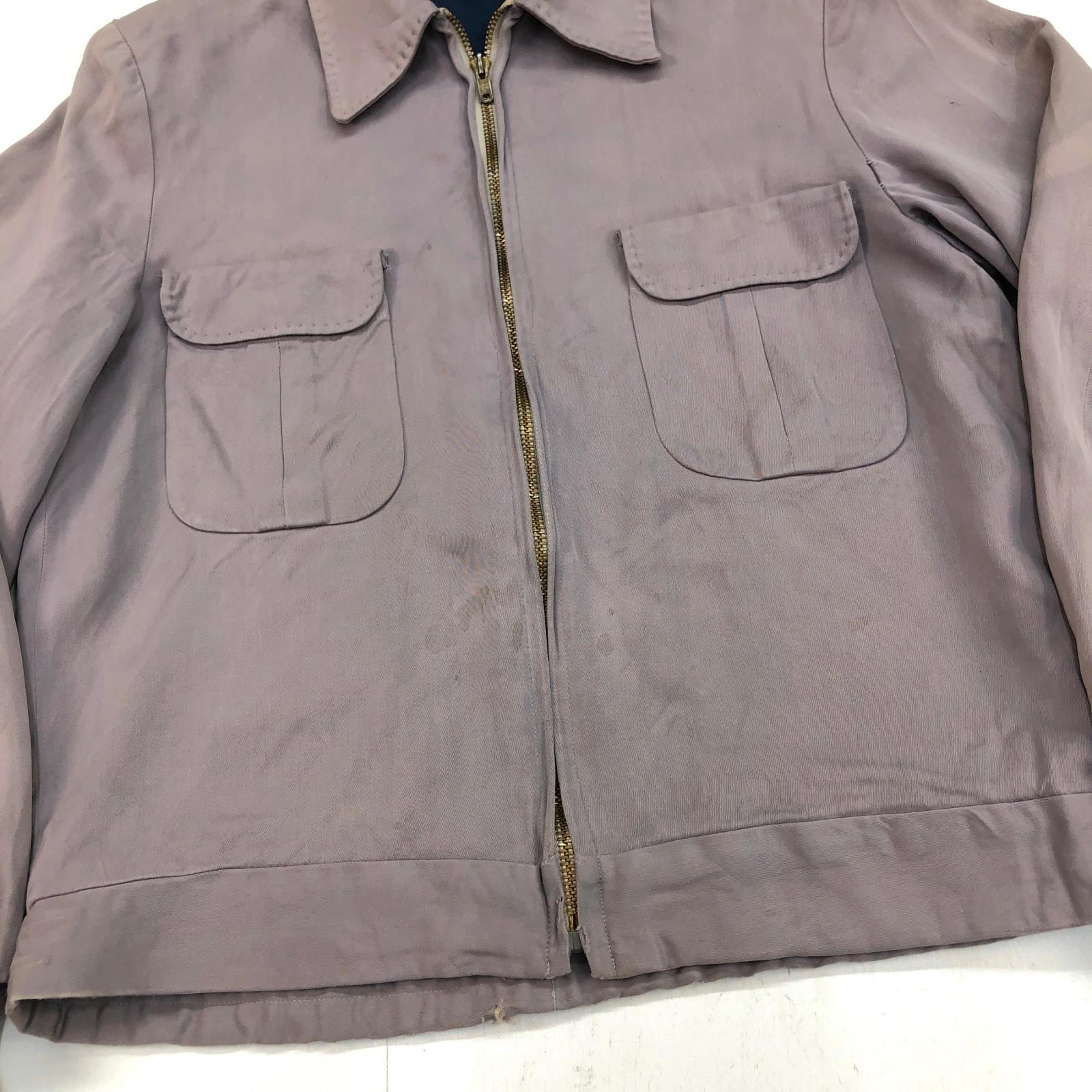 UNKNOWN 50 -60年代 レーヨン系 ギャバジャン ギャバジンジャケット