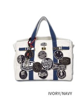 -数量限定-【直営限定ITEM】TYPE-A バイカラーワッペンターンロックハンドバッグ　CQ-49510H