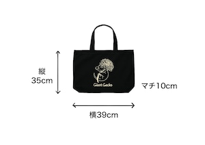 【受注生産】キャンバス ビッグトートバッグ｜ジャイアントゲッコーとダリア（オリーブグリーン）