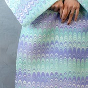 「purple mint　横段」　〜ピーコック柄〜セオアルファ〜浴衣・夏着物・単衣