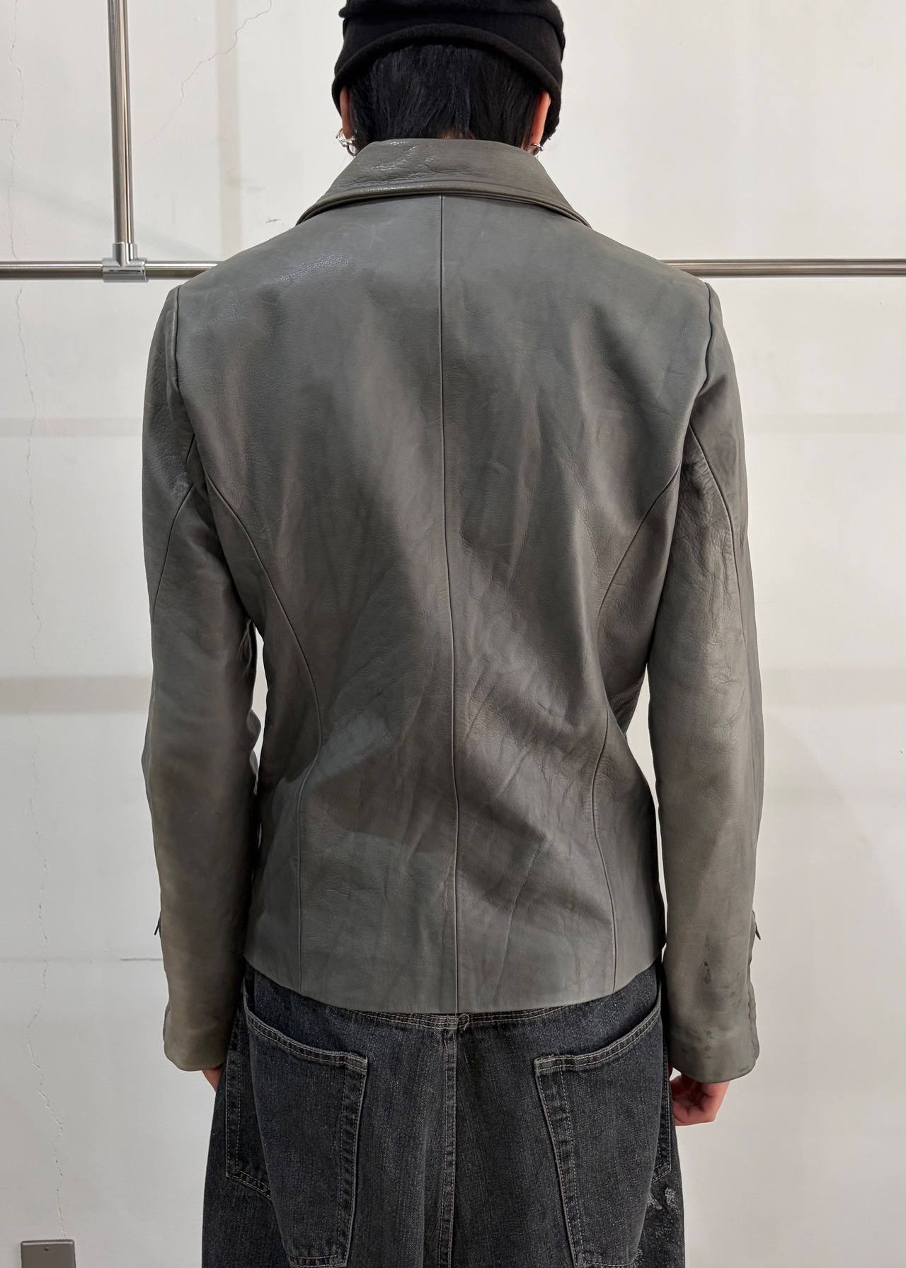 【wjk】double zip leather jacket