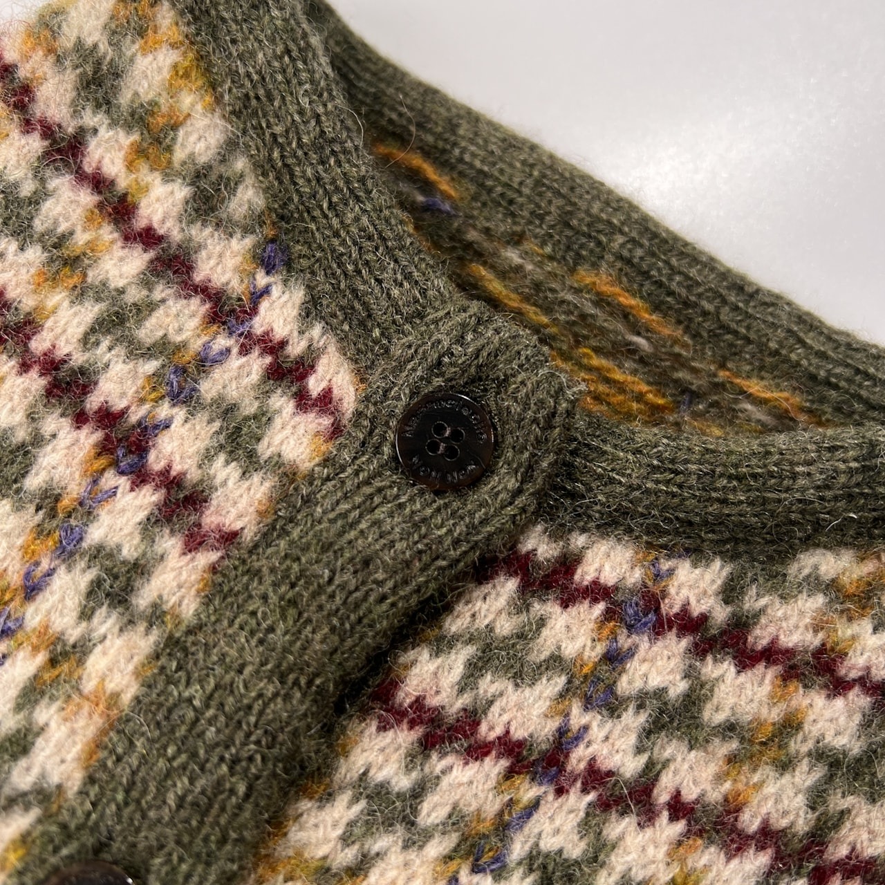 Mademoiselle NON NON マドモアゼルノンノン マルチ チェック ウールニット ハイネック カーディガン ジャケット サイズ M /レディース