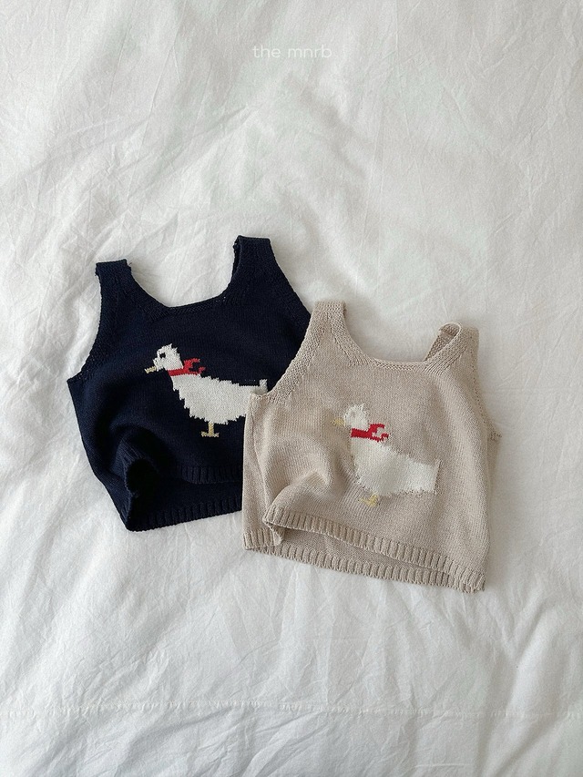 《予約》送料無料【minirobe】Duck Knit Vest