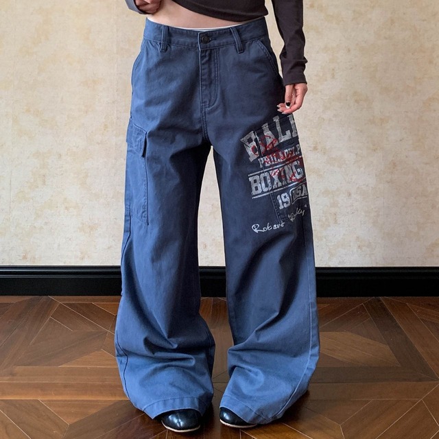 グラフィックロゴカーゴストレートパンツ 3col   R01662