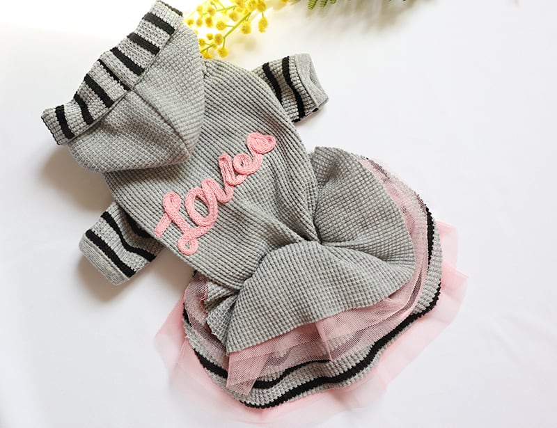 LOVEフードワンピース S ~ XL / 犬の服 犬服 ペット洋服 ドッグウェア ペット用品 小型犬 中型犬 onepiece22m