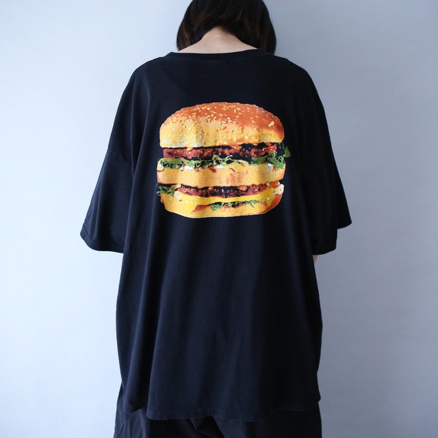 "M Big Mac" front and back printed XX over silhouette h/s tee