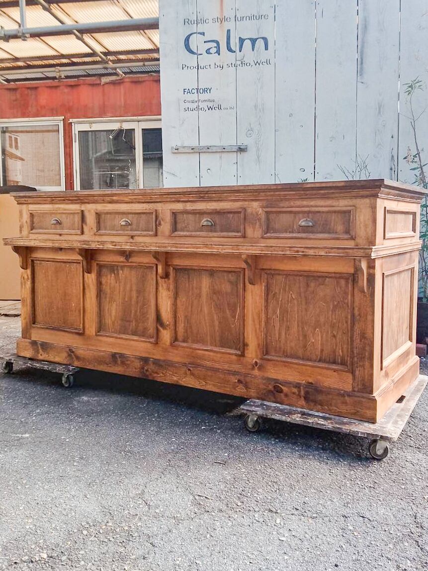 パインアンティークカウンター167 （花屋さん・園芸店向け）W2000