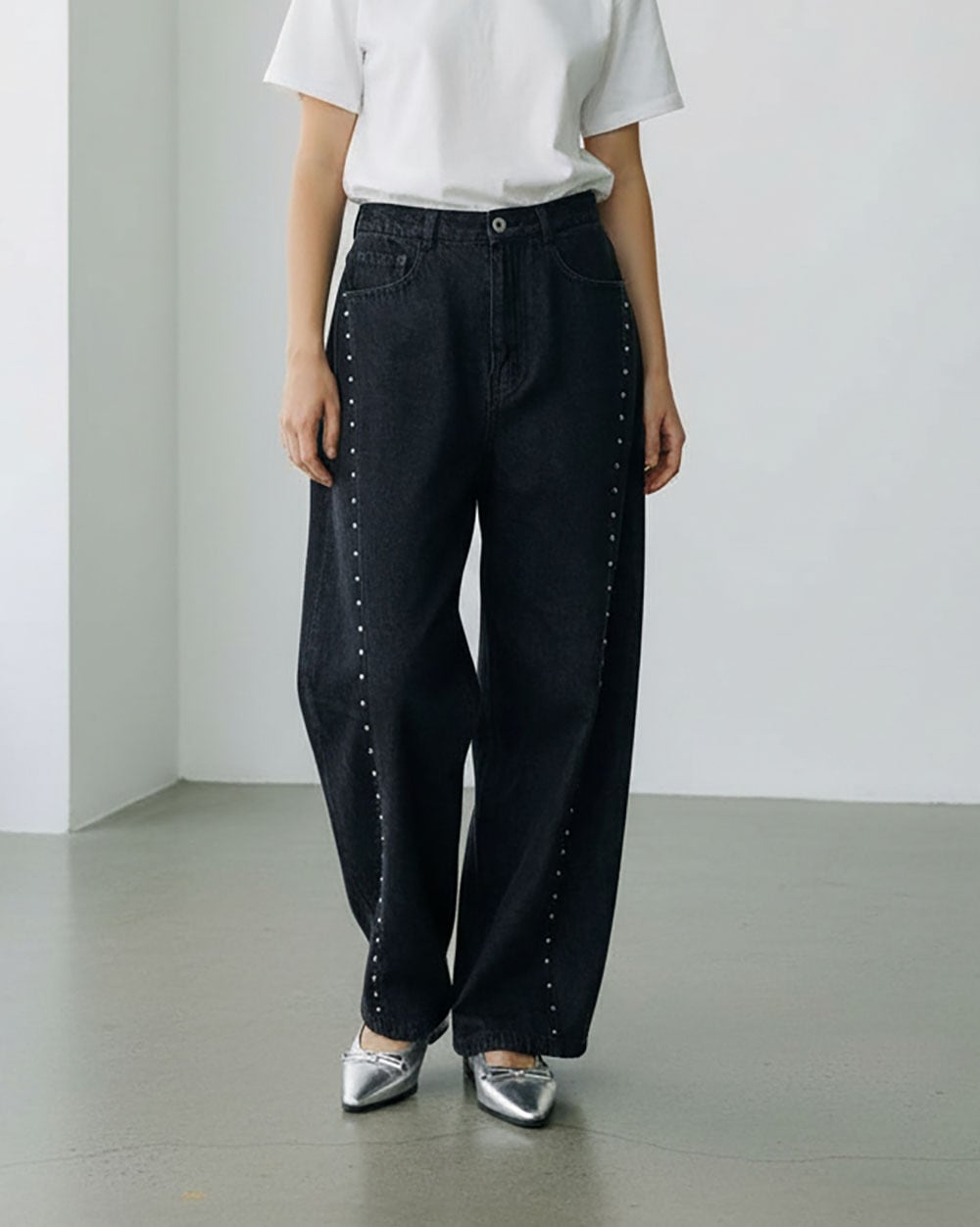 2026S/S スタッズ付カーブデニムパンツno.6513859 | BOOGIE-WOOGIE