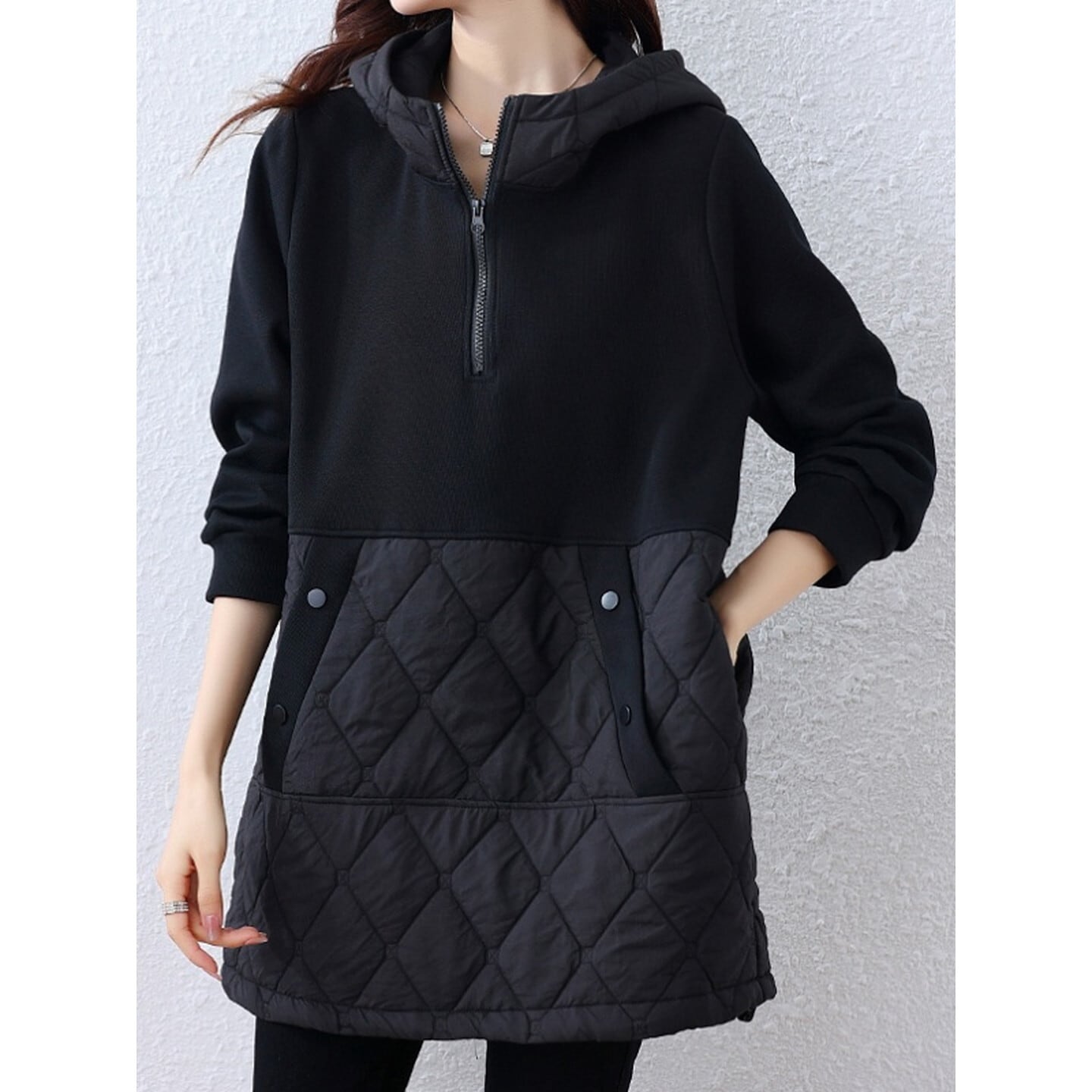 キルティング切り替えハーフジップパーカー RA2322 | RACOLOR ┃ロカラ