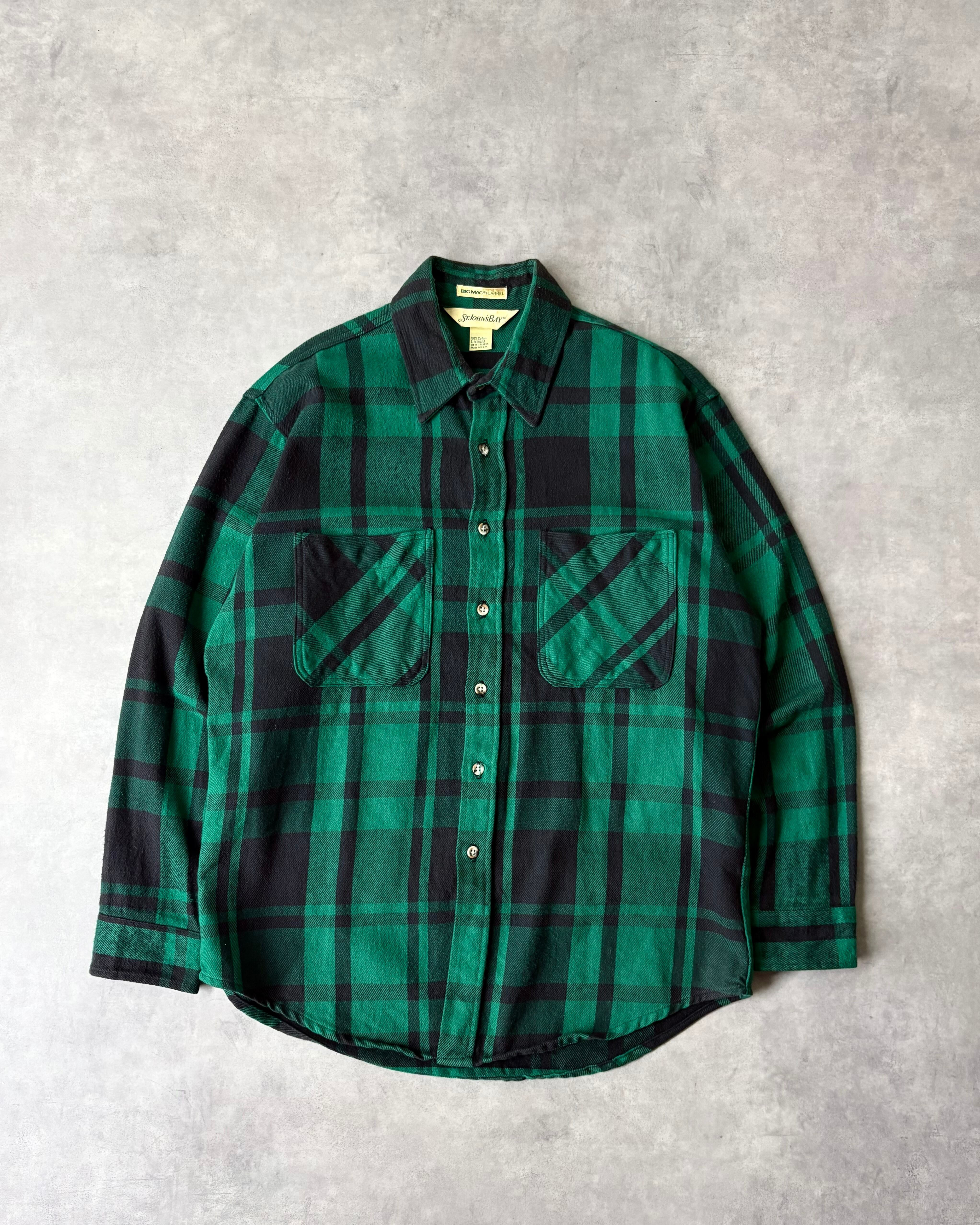 90s STJOHN'S BAY×BIG MAC Cotton Heavy Flannel Shirt USA製