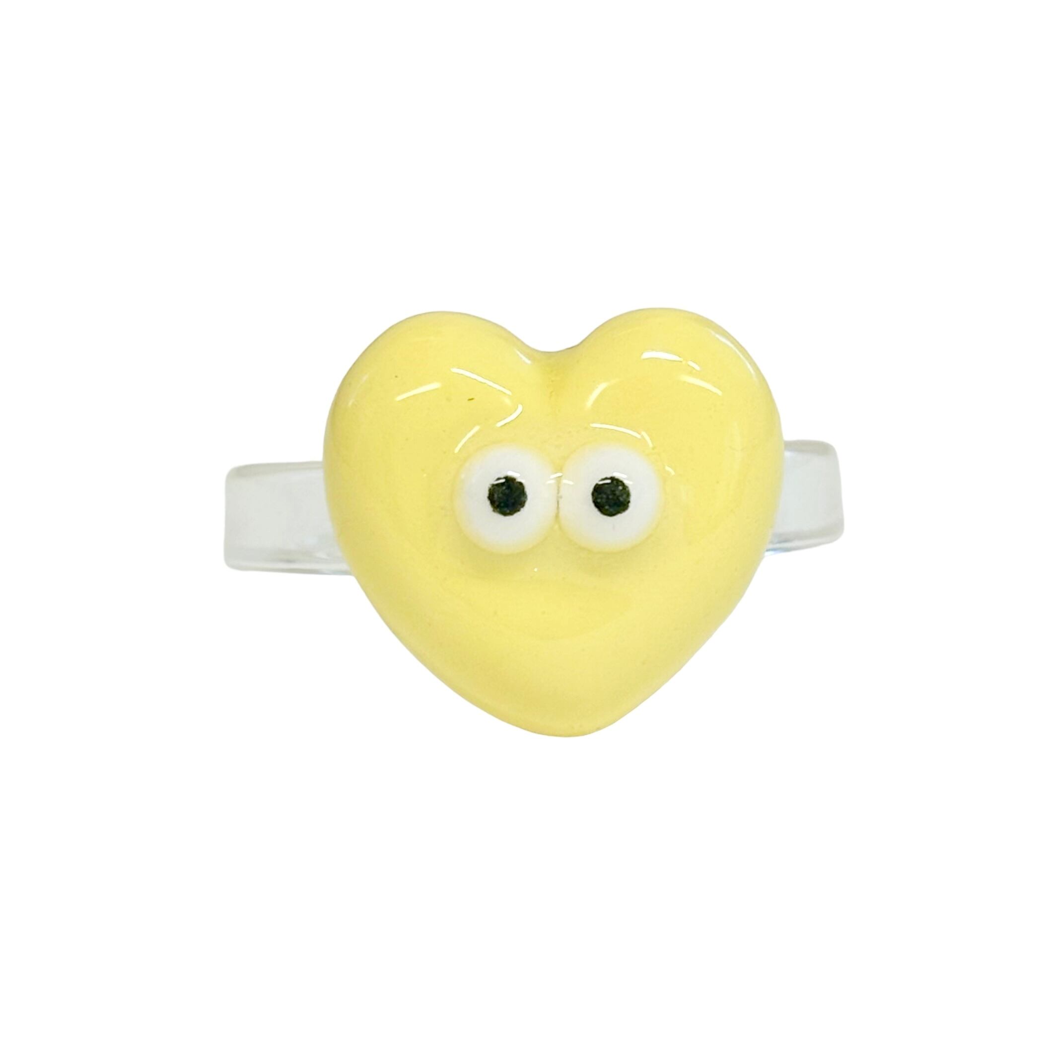 当日発送】ハートちゃんリング パステルイエロー | mochifk 