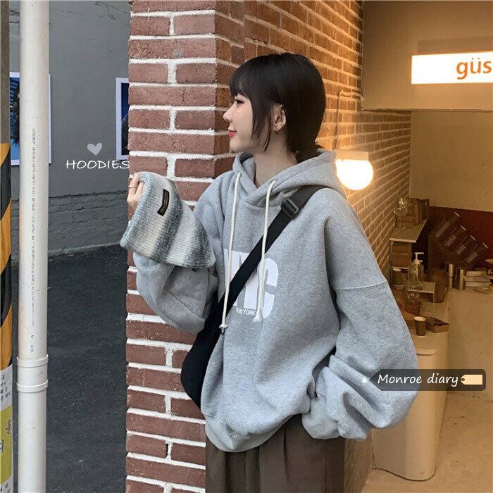 ルーズプルオーバー セーター オータムウィンタースタイルフードトップス コート ロング 秋物 冬物 モンロー13491378320