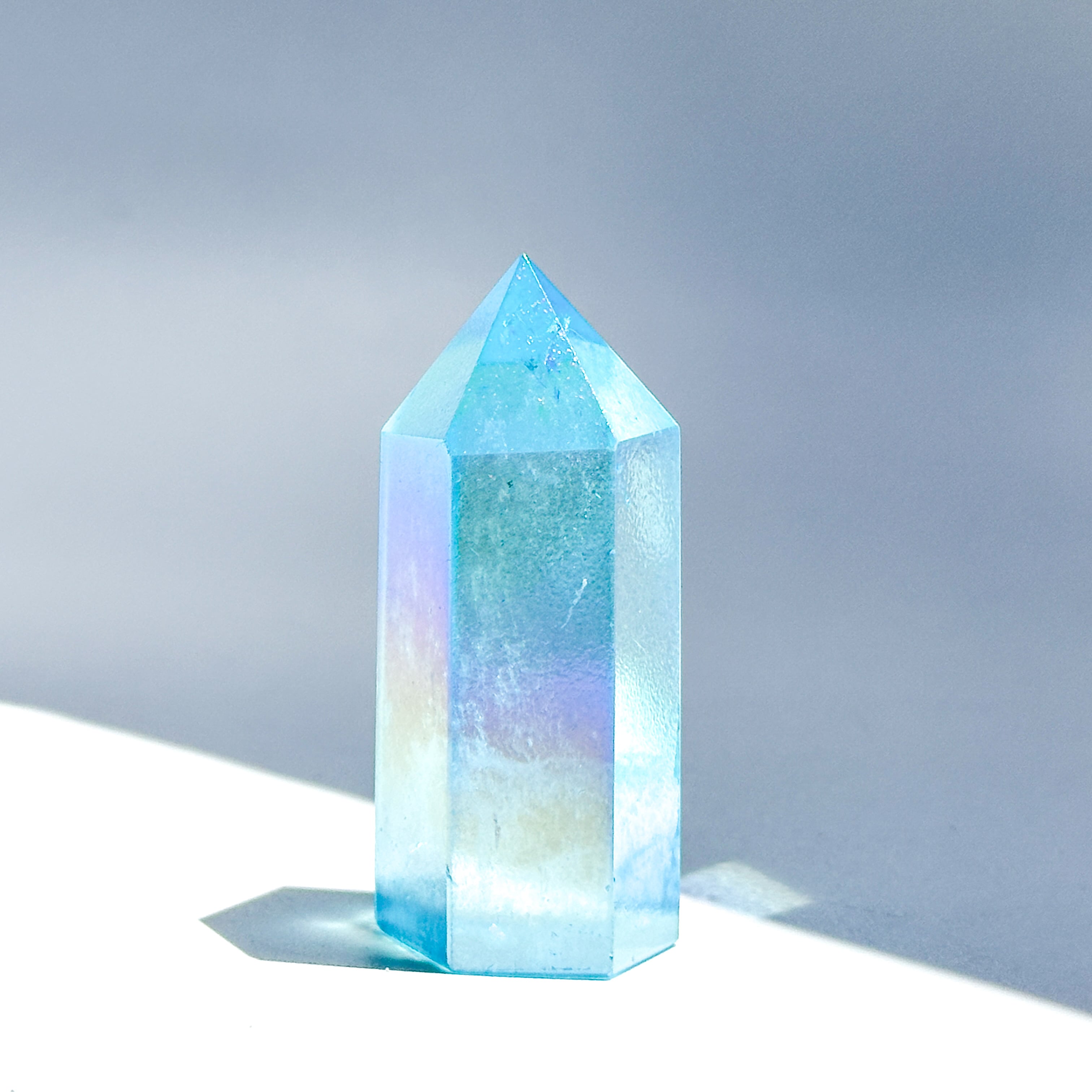 天然石 オーラクォーツ　タワー　kamoku 2つセット アクアオーラクォーツ タワー 82✧ Aqua Aura Quartz ✧天然石・鉱物
