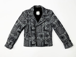 21AW バンダナインディゴジャガードライダースジャケット / Bandana indigo jacquard rider's jacket