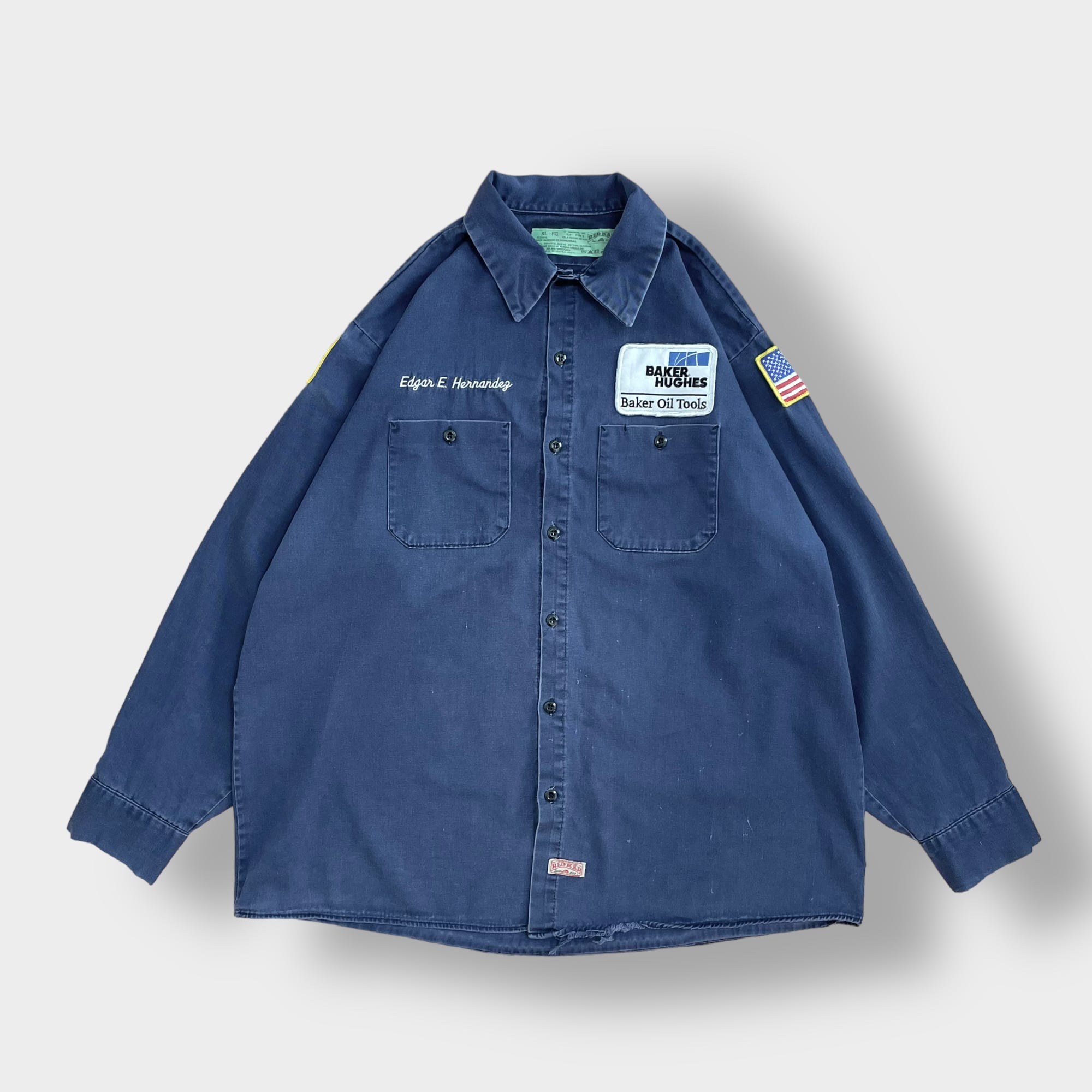 シンタス 企業ワッペン 半袖ワークシャツ 刺繍ロゴ ホンジュラス製 胸ポケット