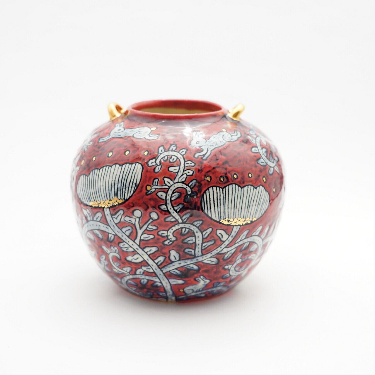 【種田ゆか】線刻絵付壺 A