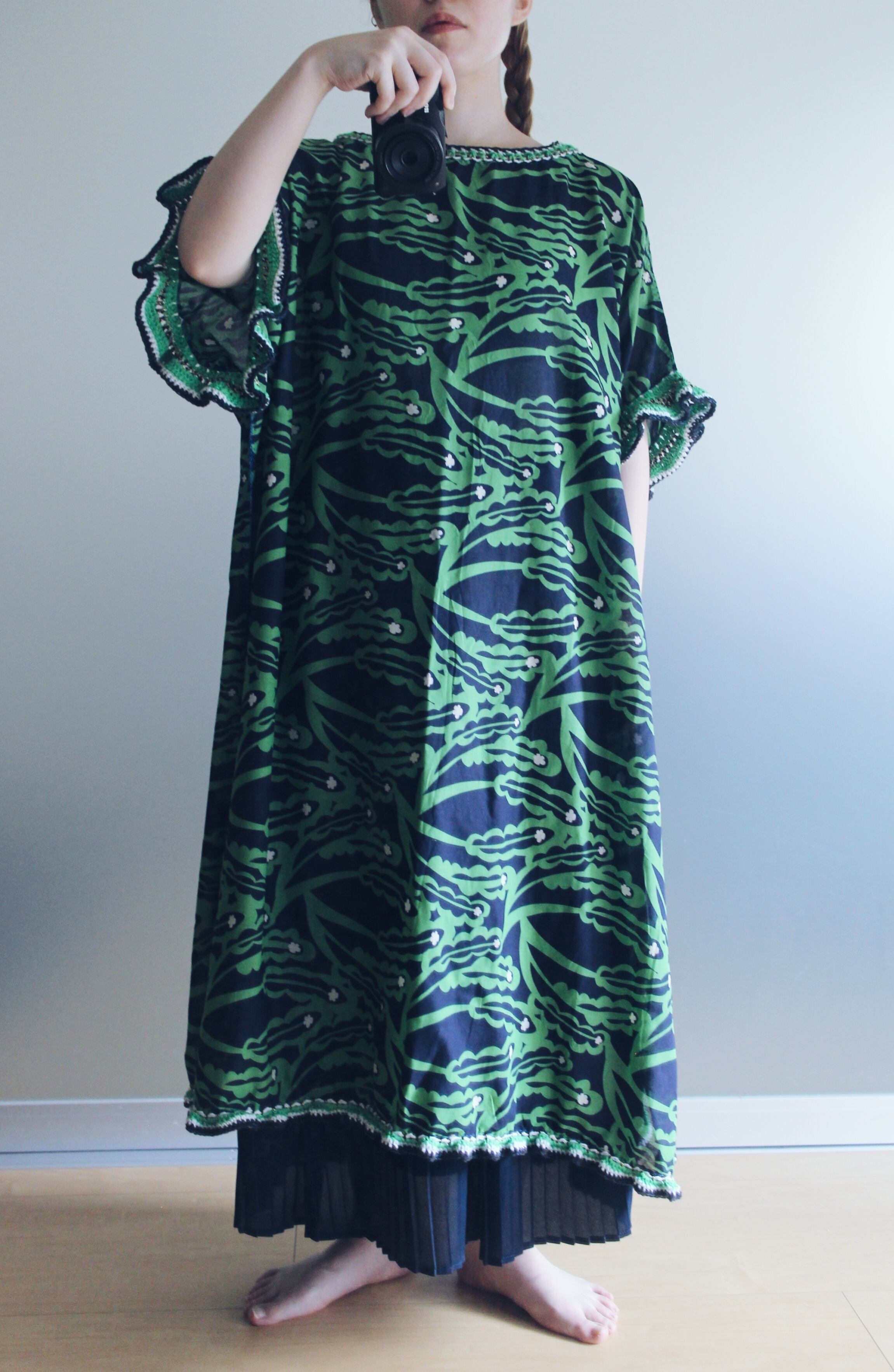 japanese fabric/crochet dress
