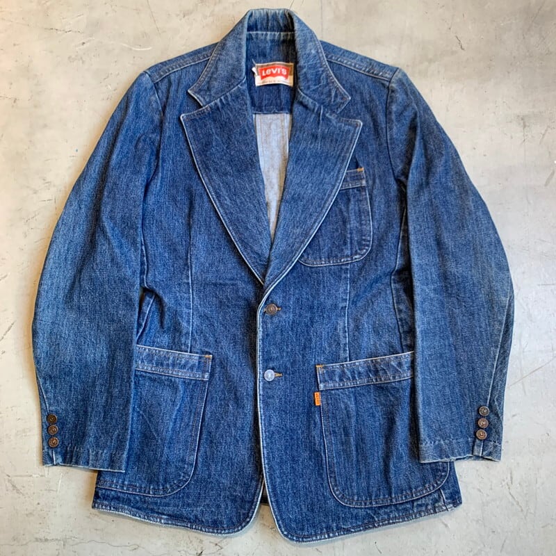 70's Levi's リーバイス デニムテーラードジャケット 70662-0213 オレンジタブ スモールe サイズ38 センタープリーツ USA製  希少 ヴィンテージ BA-1265 RM1634H | agito vintage powered by BASE