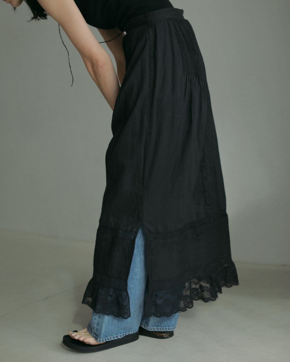 anuke(アンヌーク) Tuck Lace Skirt | サウスオレンジ｜メンズ