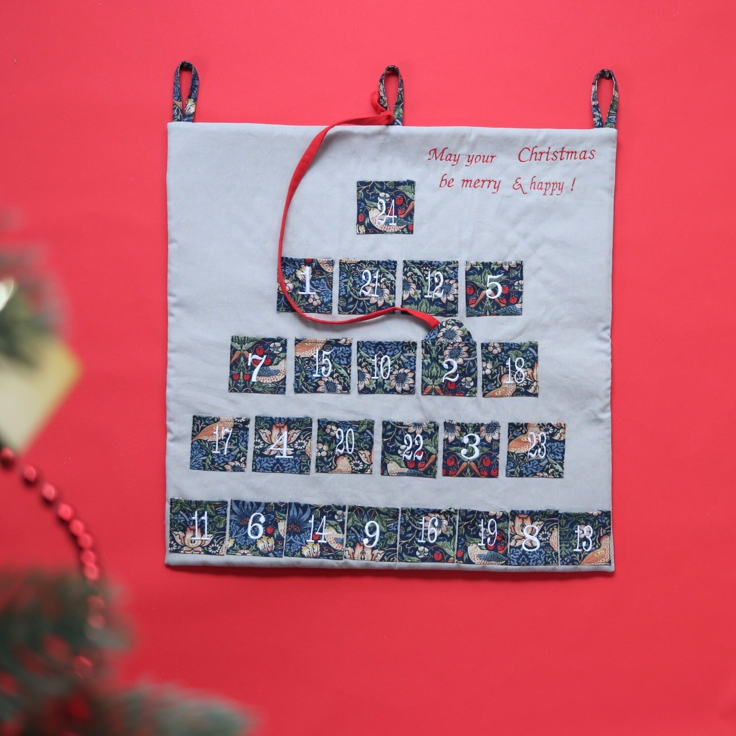 モリスで迎えるアドベントカレンダー/刺繍/クリスマス