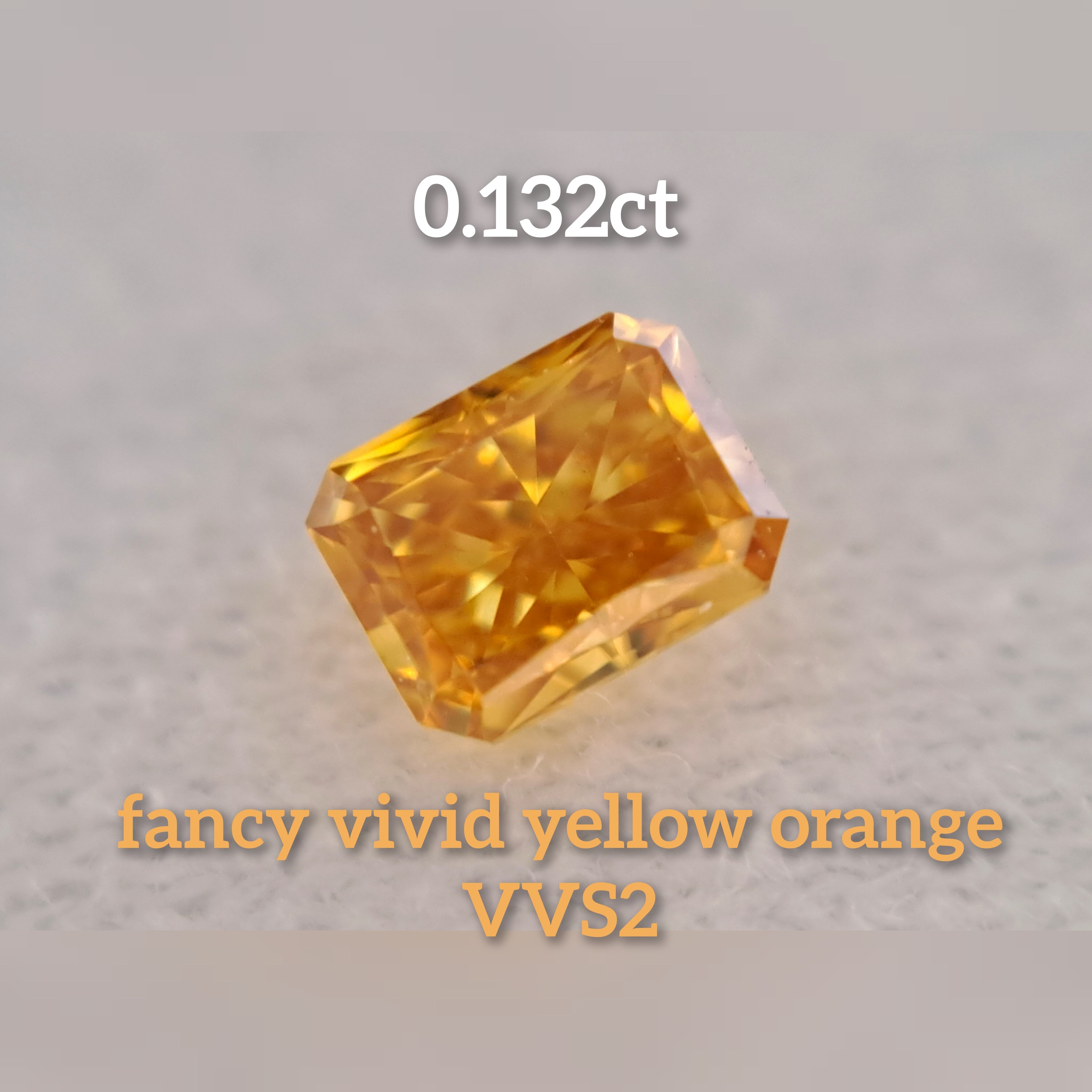 FANCY VIVID ORANGE YELLOW 0.085ct OV/RT2766/CGL｜ファッション