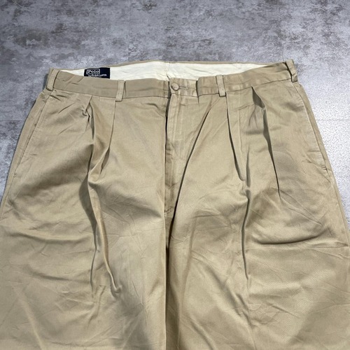 80s-90s Ralph Lauren USA製 w38 ブラウンチノパンツ 詳細写真4