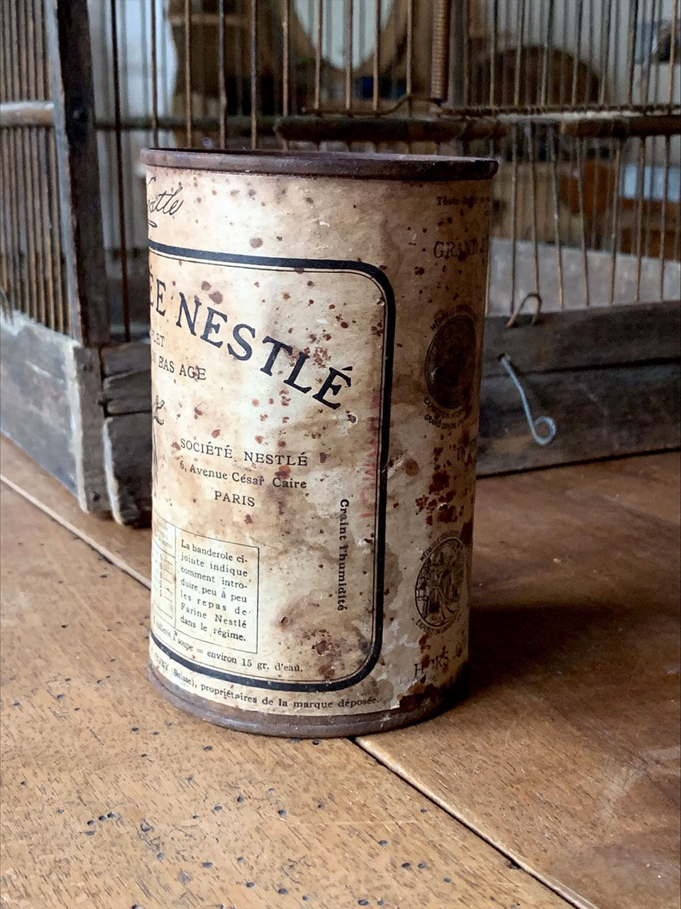 紙ラベルTIN缶 ティン缶 ブリキ farine lactée nestlé | Brocante de