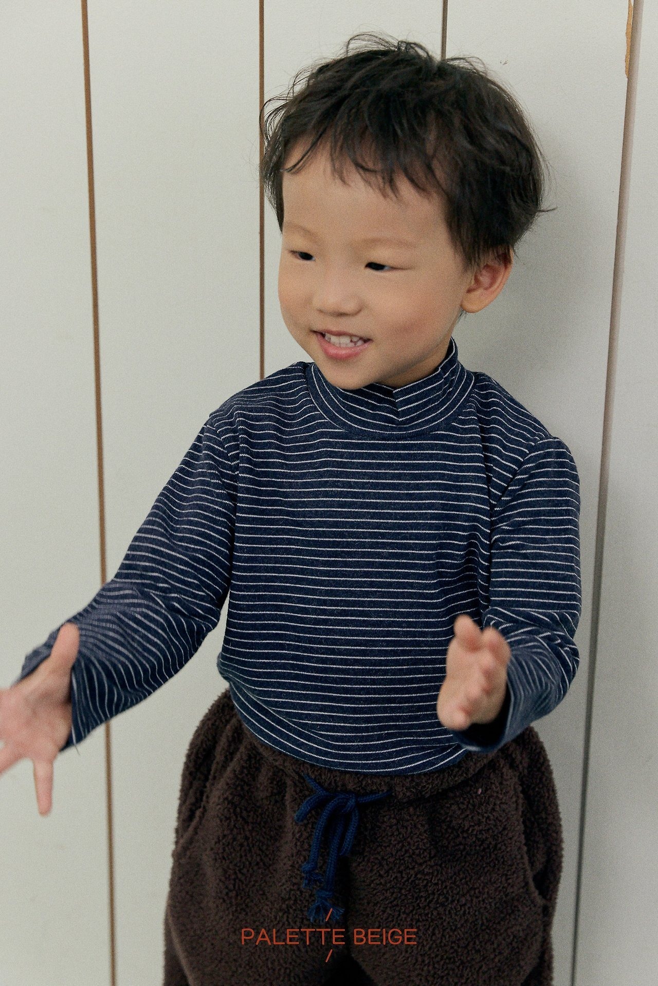 the beige［取寄］stripe slim turtle neck tee 26winter