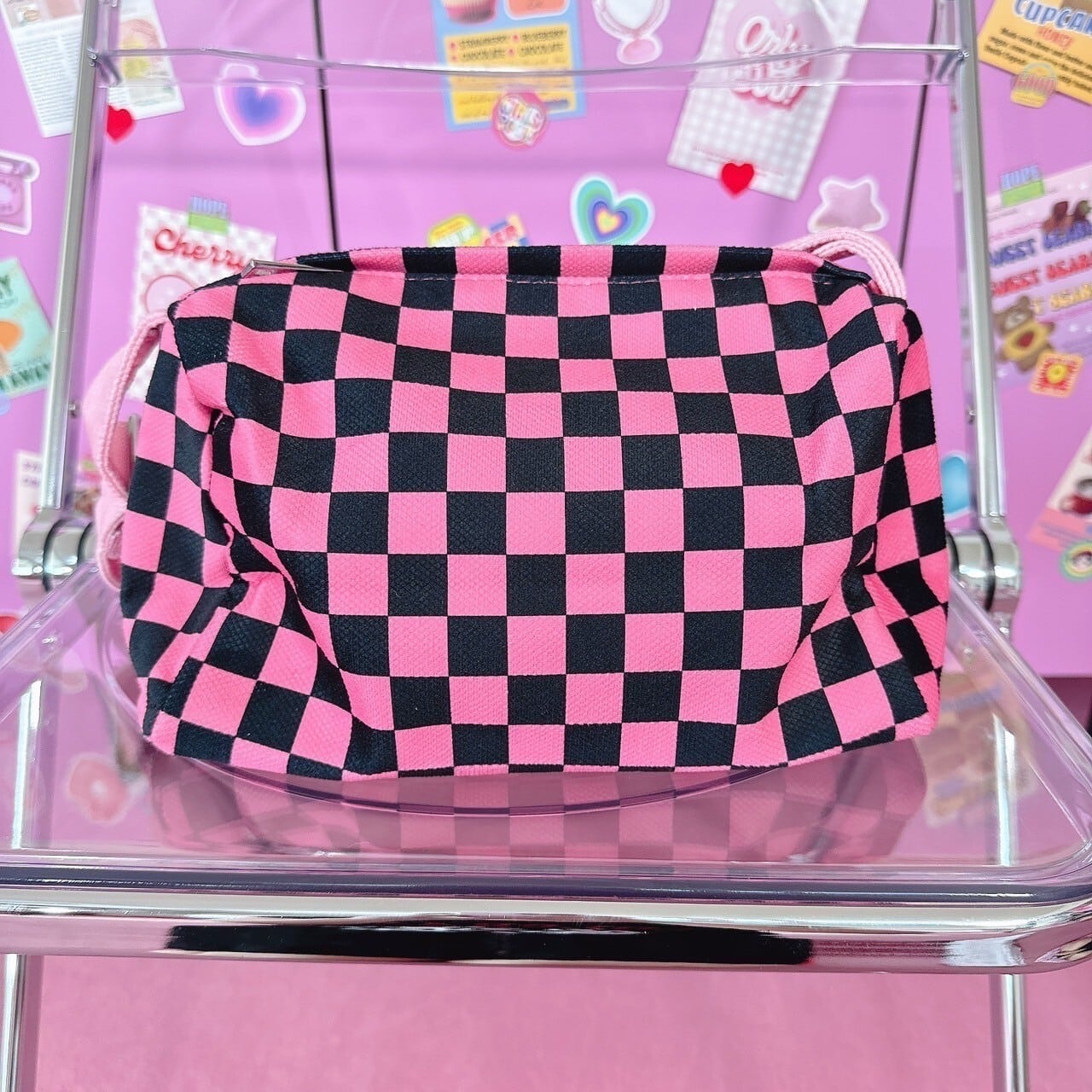 BlackPOPブロックチェックバッグ/韓国/レディースファッション/可愛い