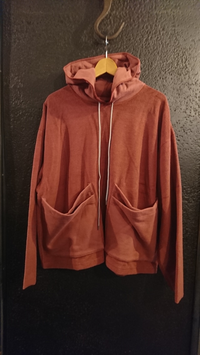 GOFUKUSAY "CROSS SEPA POCKET HOODIE" R.Brown Color