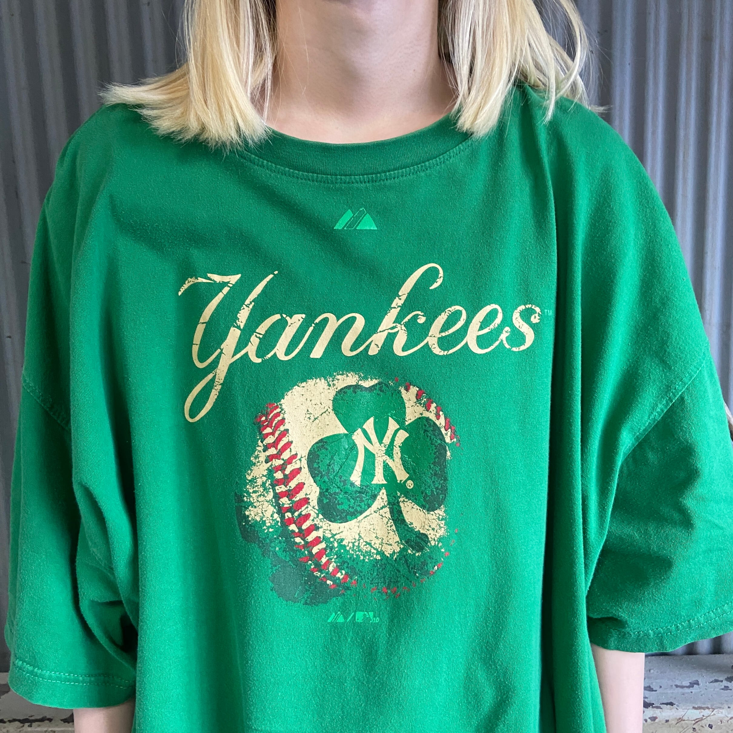 オールド MLB ニューヨーク ヤンキース ビッグサイズ tシャツ ゲームシャツ スーパービッグサイズ MLB ニューヨーク・ヤンキース チームロゴ