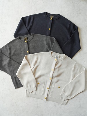 [Cloth&Cross]金ボタンクルーネックニットカーディガン