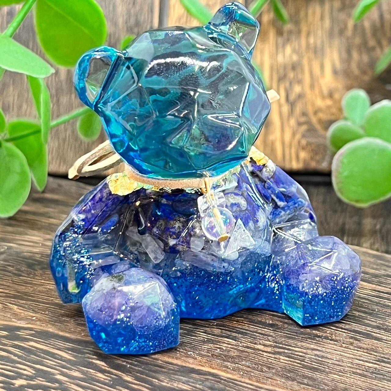 こぐまのオルゴナイト ラピスラズリ&カイヤナイト&タンザナイト 首飾り付き