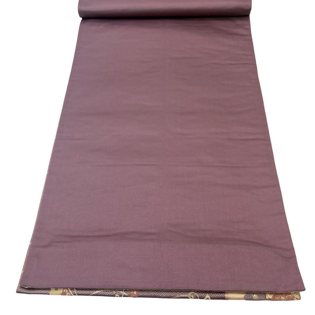 袋帯 蝶々に芝柄 花模様 金糸 椎鈍色 O-4059 | リユース着物わびさび 