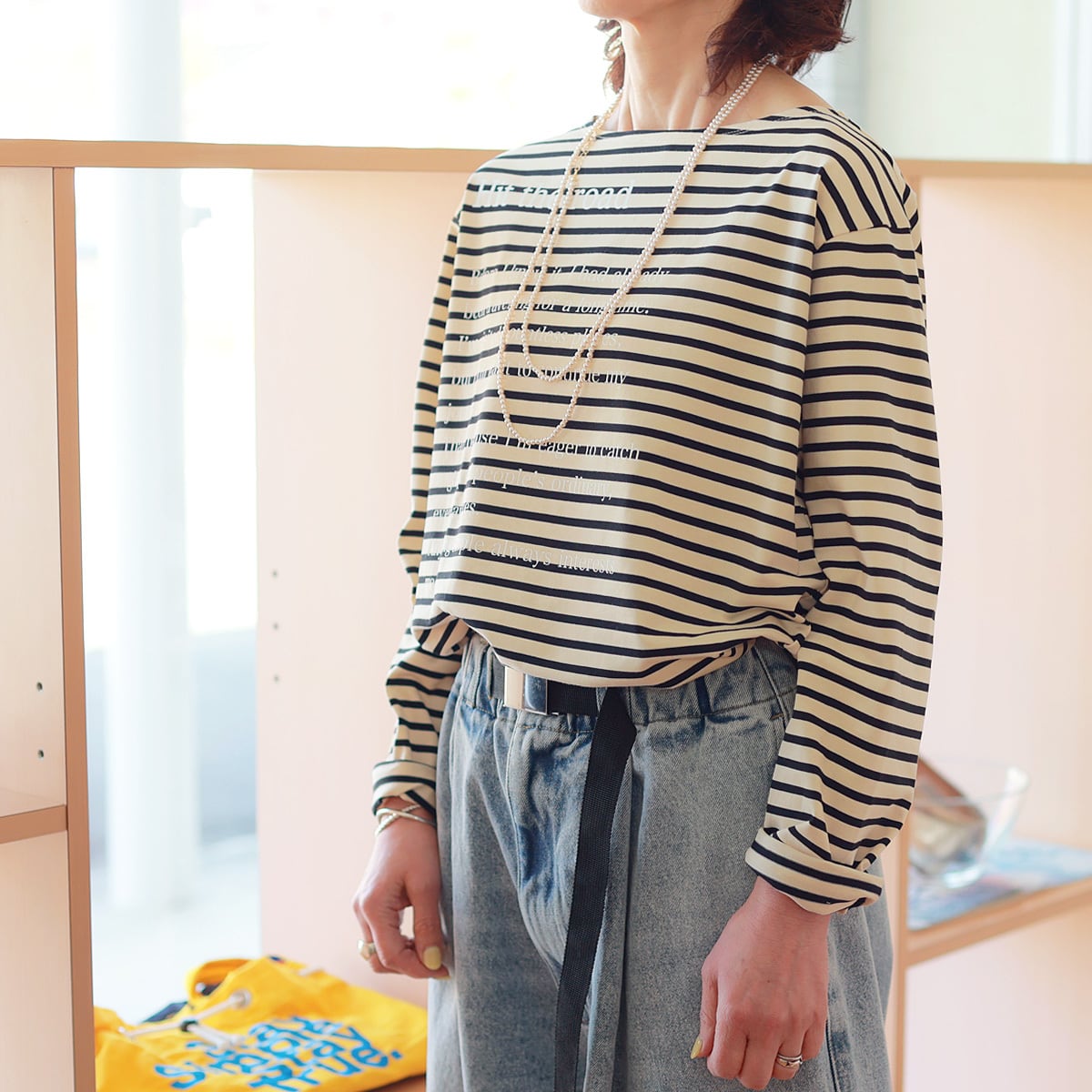 ADAWAS (アダワス) ボーダープリントTee =A Journey to Los Angeles=