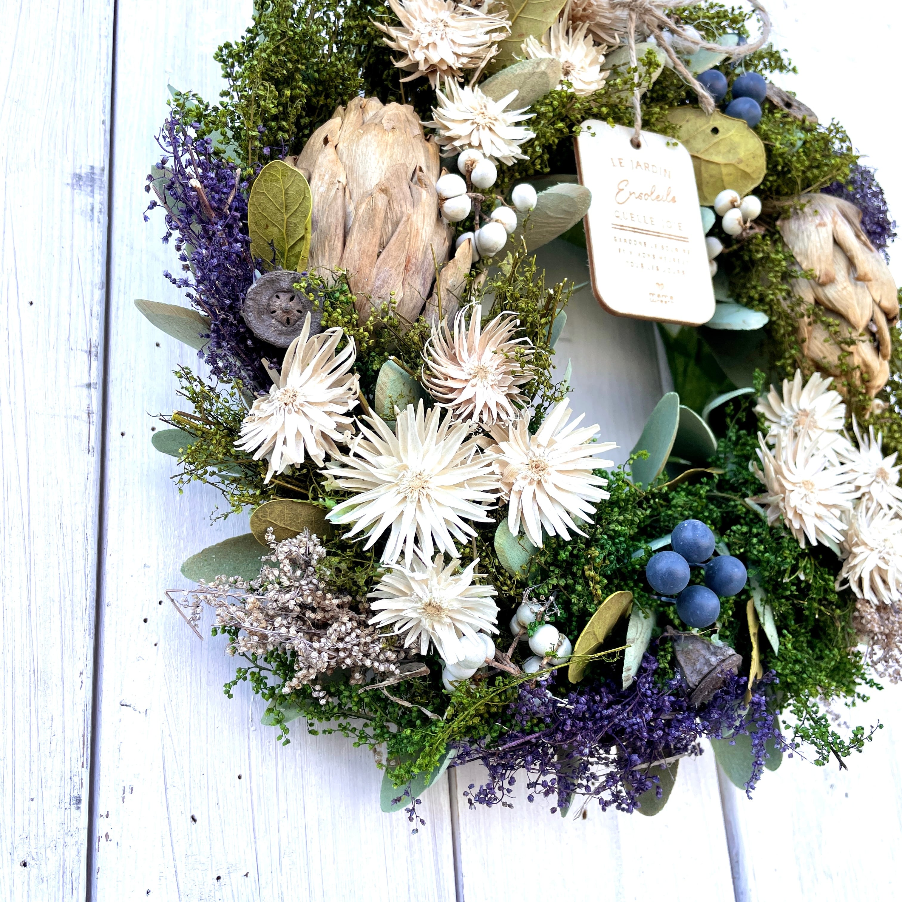 wreath く #338 秋色紫陽花 ネイティブ リース ドライフラワー