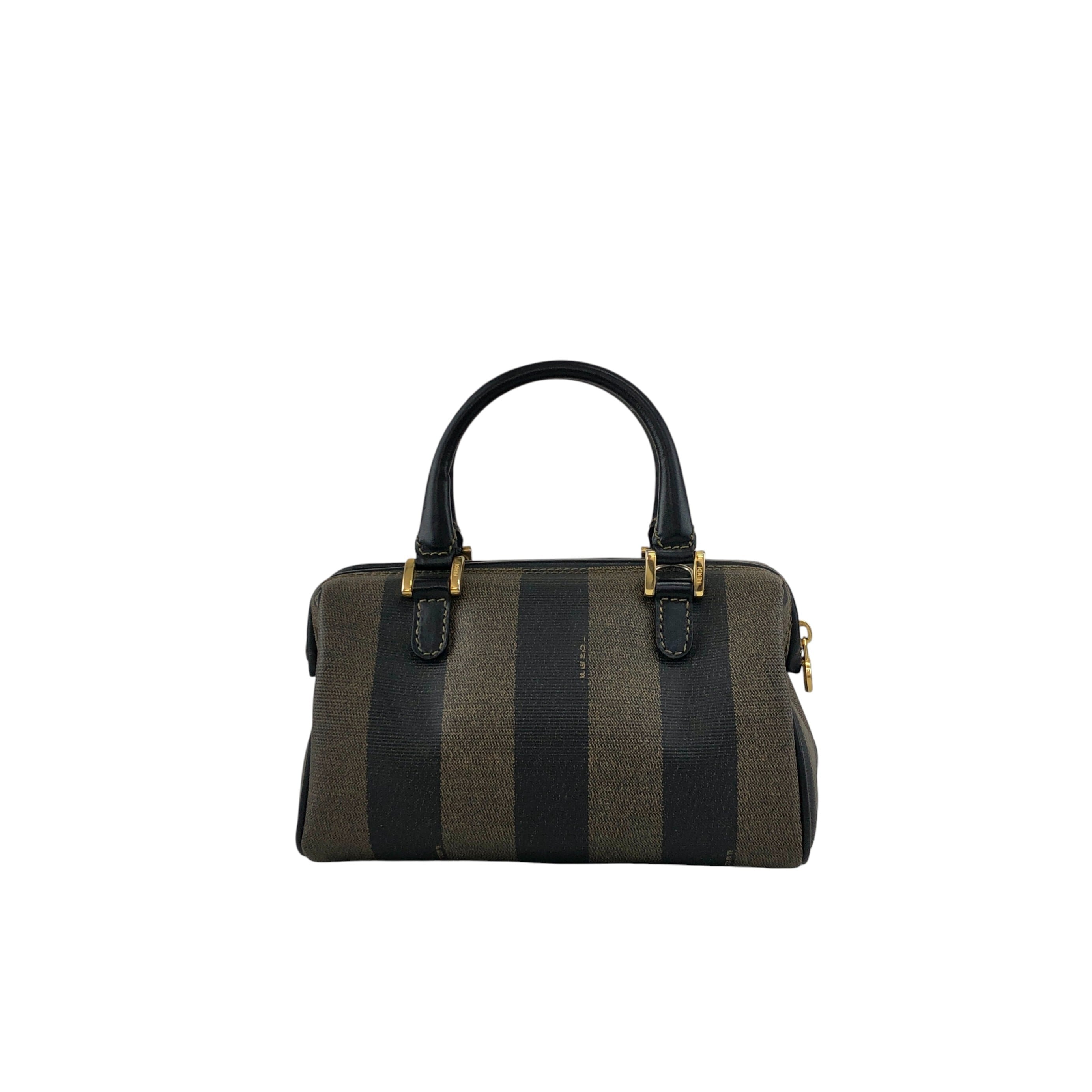 FENDI フェンディ ぺカン ショルダーバッグ ブラウン FFロゴ PVCレザー