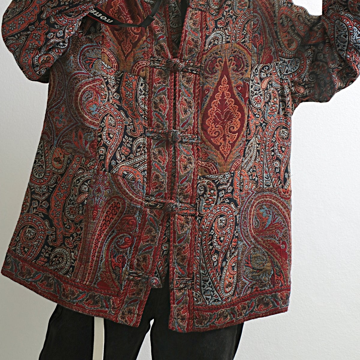 90s white stag ホワイトスタッグ オリエンタル調 チャイナ ジャケット ”led x coral pink” 古着 used レディース