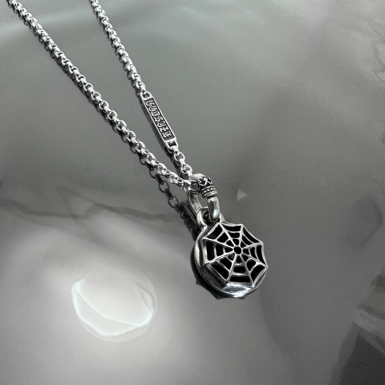SPIDER WEB NECKLACE #1 with GODSIZE® I.D. TAG / スパイダーウェブ ゴッドサイズ® I.D.タグネックレス