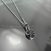 SPIDER WEB NECKLACE #1 with GODSIZE® I.D. TAG / スパイダーウェブ ゴッドサイズ® I.D.タグネックレス