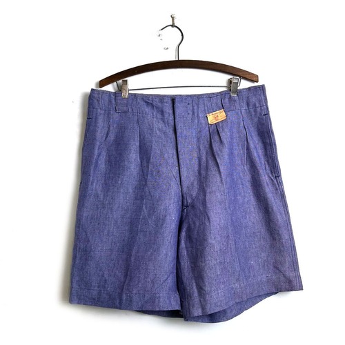 [French Navy - NOS] Vintage French Navy linen shorts [1950s-] Dead Stock Linen Shorts