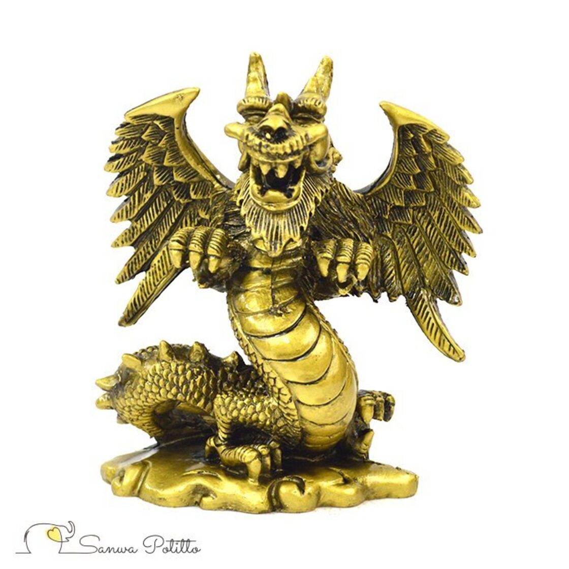 龍 西洋風ドラゴン 翼 S18172 高さ15cm ゴールド 金 ドラゴン 龍神様 