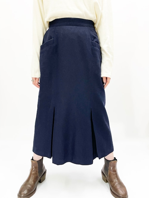 Vintage Wool Long Tight Skirt Made In Rumania