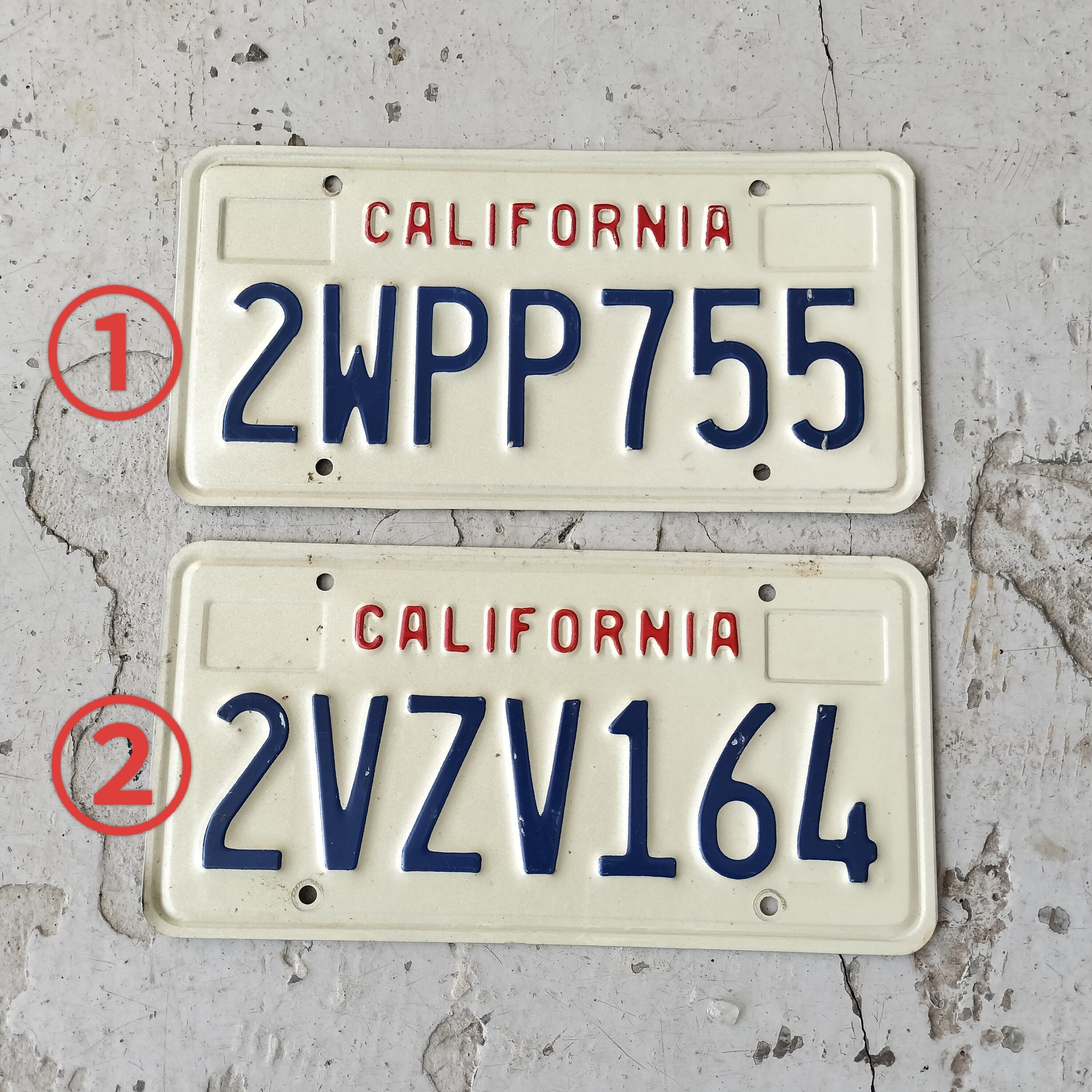 90s CA License Plate カリフォルニア州 払い下げ ナンバープレート ブリキ看板
