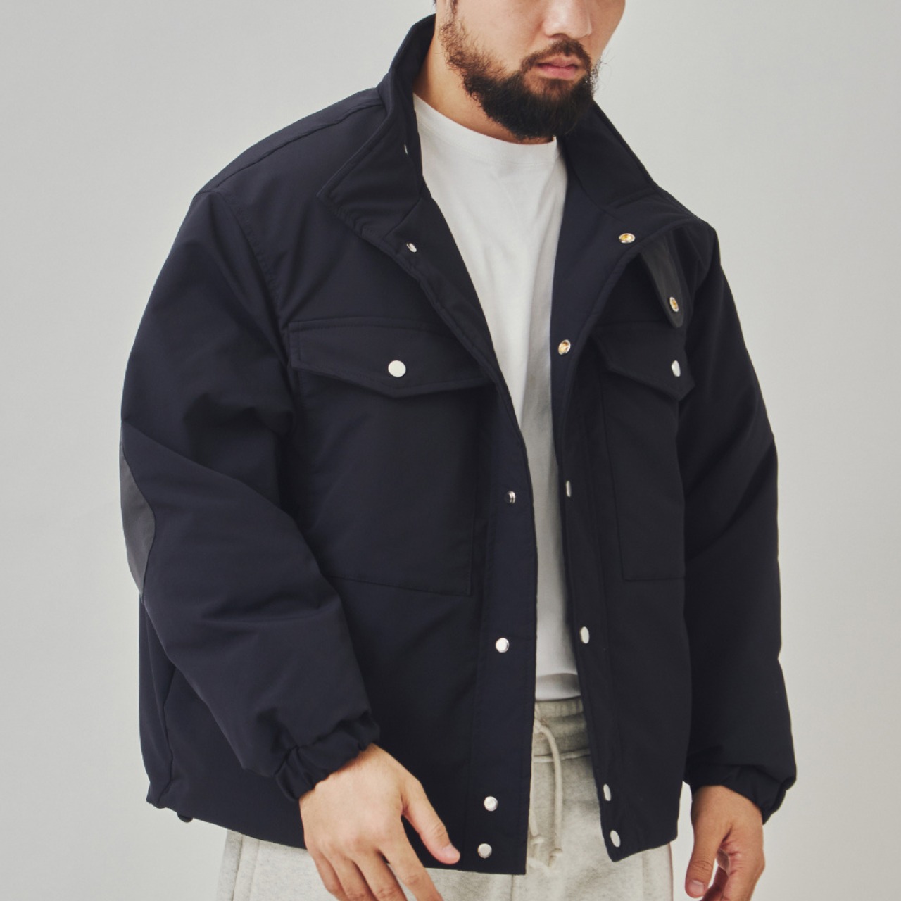 エルボーパッチ スタンドカラー ボリュームジャケット K5544 - 3