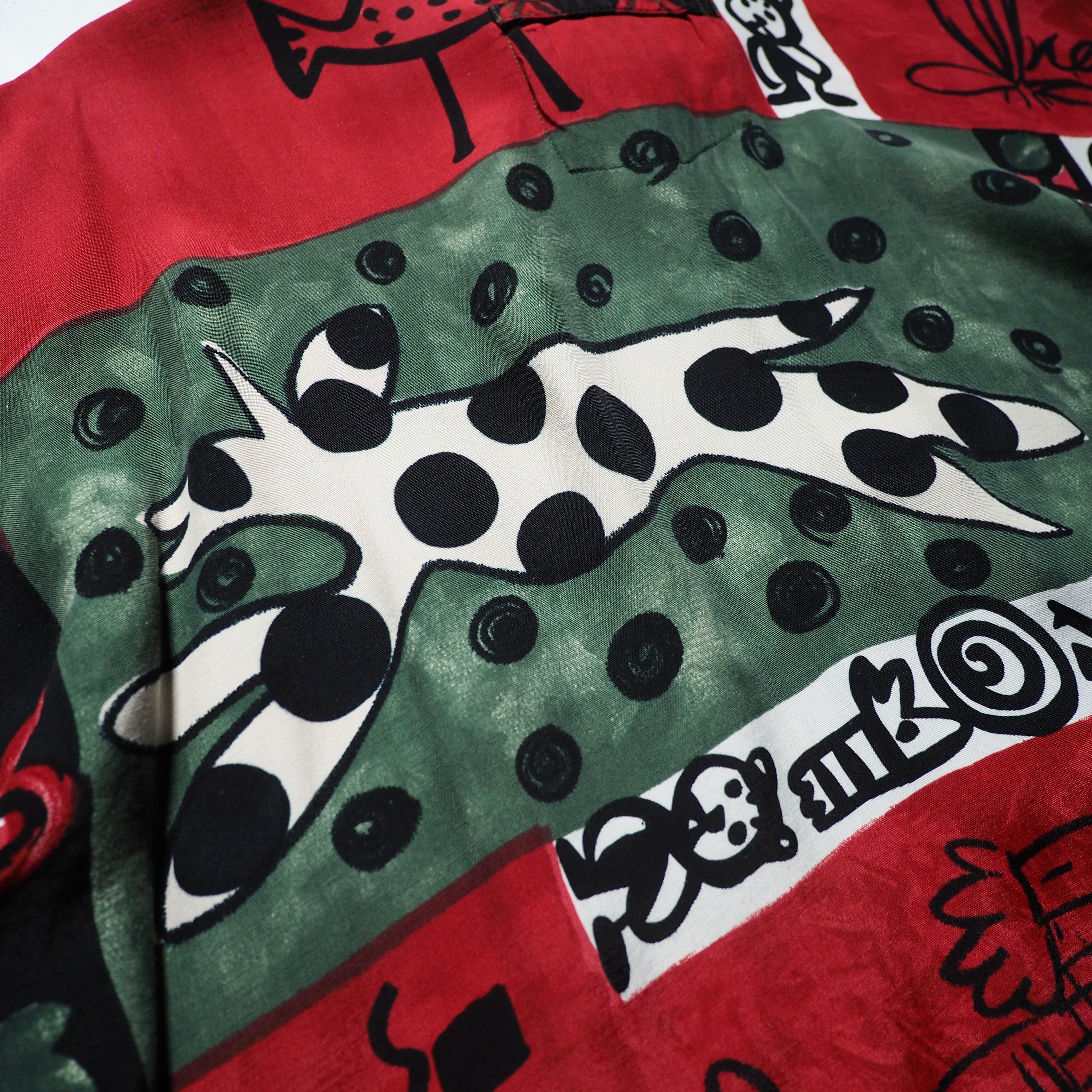 1990s Modern Retro art Painting vintage Drape loose shirt