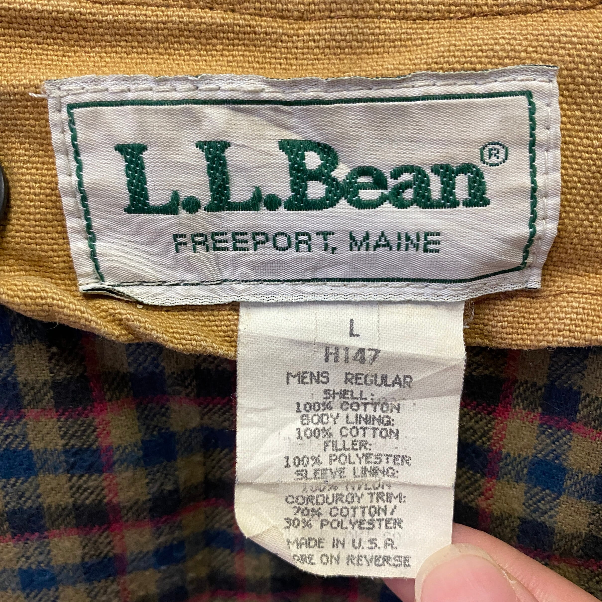 USA製 年代 L.L.Bean エルエルビーン ダック地 コーデュロイ切り替え