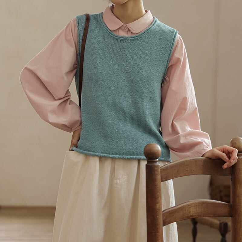 レイヤードデザインニットベスト M1811