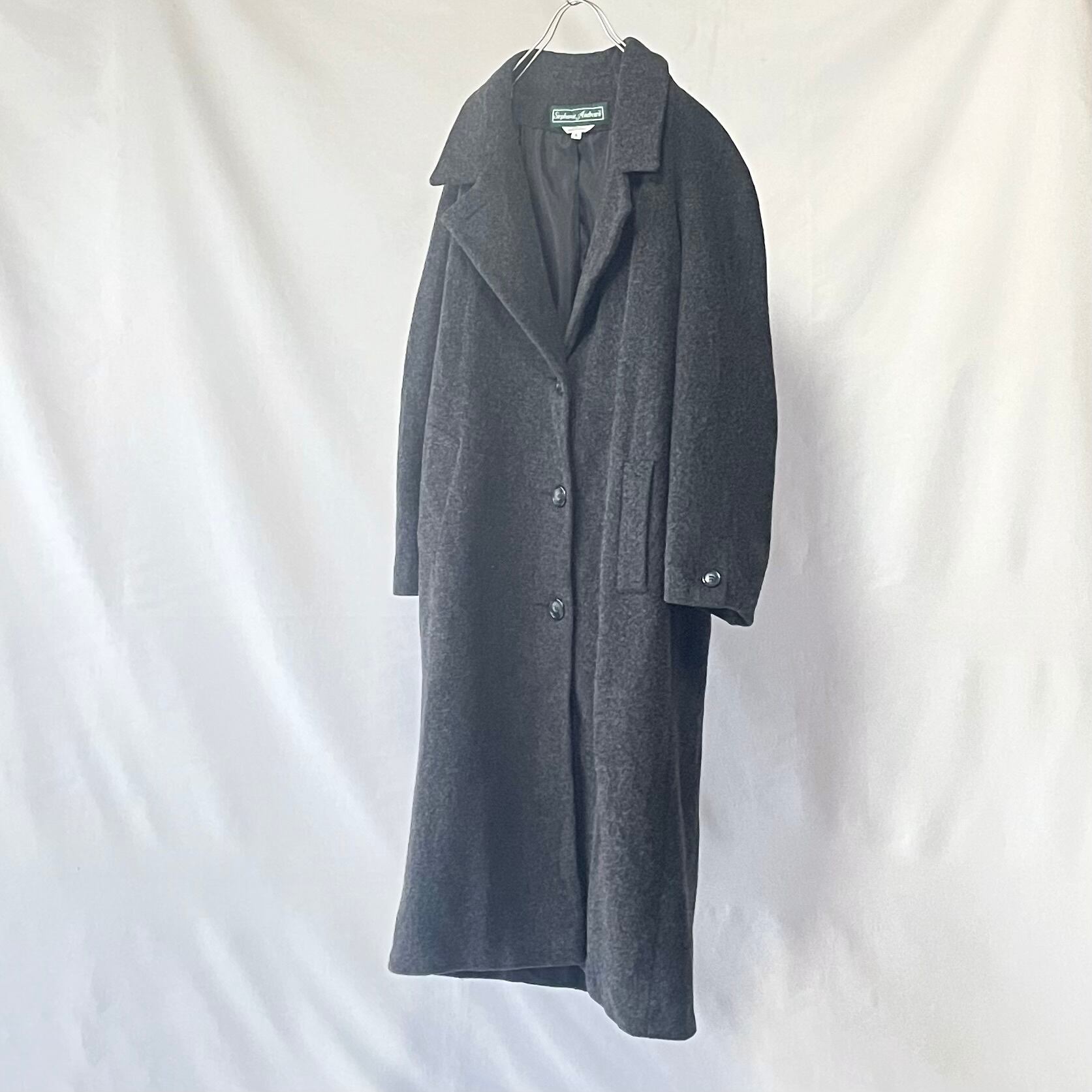 Charcoal gray wool long coat チャコールグレーウールロングコート