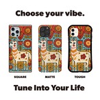受注生産 iPhoneケース 家と花のカラフル民芸柄｜建物モチーフ PSYF067C
